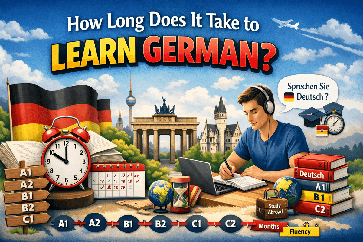 How Long Does It Take to Learn German? (A1 to C1 Timeline Guide for Indians)